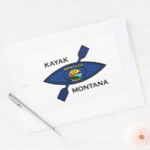 Sticker Rectangulaire Drapeau Kayak Montana (Enveloppe)