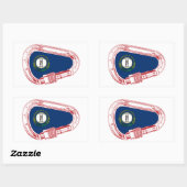 Sticker Rectangulaire Drapeau Kentucky Escalade carabiner (Feuille)
