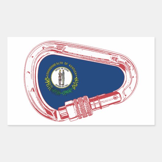 Sticker Rectangulaire Drapeau Kentucky Escalade carabiner (Devant)