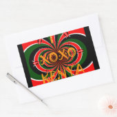 Sticker Rectangulaire Drapeau Kenya d'inspiration africaine - Art Abstra (Enveloppe)
