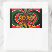 Sticker Rectangulaire Drapeau Kenya d'inspiration africaine - Art Abstra (Sac)