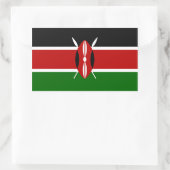 Sticker Rectangulaire Drapeau Kenya/Kenya (Sac)
