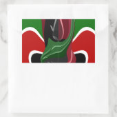 Sticker Rectangulaire Drapeau Kényan en effervescence : un art moderne d (Sac)