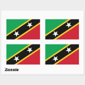 Sticker Rectangulaire Drapeau Kittitian / Nevisian, Saint-Kitts-et-Nevis (Feuille)
