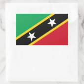 Sticker Rectangulaire Drapeau Kittitian / Nevisian, Saint-Kitts-et-Nevis (Sac)