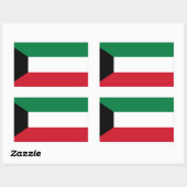 Sticker Rectangulaire Drapeau koweïtien, Drapeau du Koweït (Feuille)