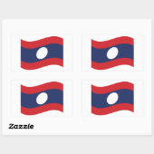 Sticker Rectangulaire Drapeau Laos (Feuille)