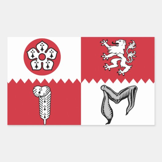 Sticker Rectangulaire Drapeau Leicestershire Leicester province d'Anglet (Devant)