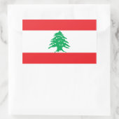 Sticker Rectangulaire Drapeau Liban/Liban (Sac)