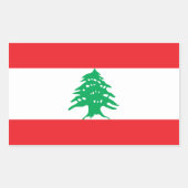 Sticker Rectangulaire Drapeau Liban/Liban (Devant)