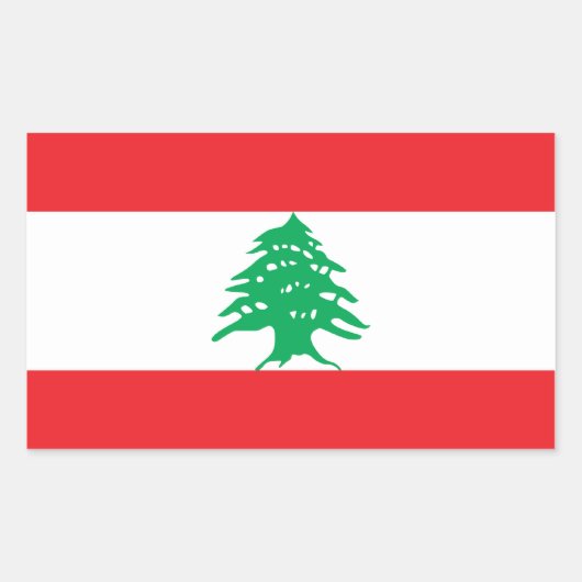 Sticker Rectangulaire Drapeau Liban/Liban (Devant)