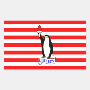 Sticker Rectangulaire Drapeau Liberty Penguin