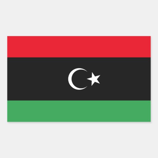 Sticker Rectangulaire Drapeau Libye libre (Devant)