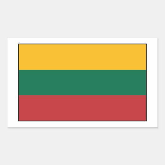 Sticker Rectangulaire Drapeau lituanien (Devant)