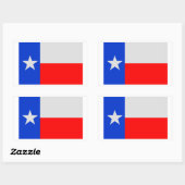 Sticker Rectangulaire Drapeau Lone Star Texas (Feuille)