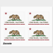 Sticker Rectangulaire Drapeau Long Beach California Republic (Feuille)