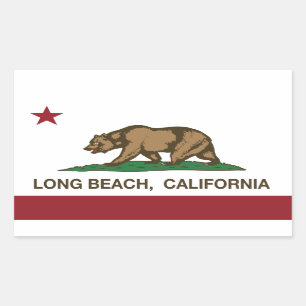 Sticker Rectangulaire drapeau Long Beach de la Californie