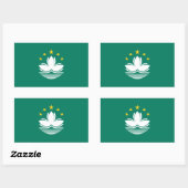 Sticker Rectangulaire Drapeau Macao/Macao. Chine/chinois (Feuille)