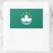 Sticker Rectangulaire Drapeau Macao/Macao. Chine/chinois (Sac)