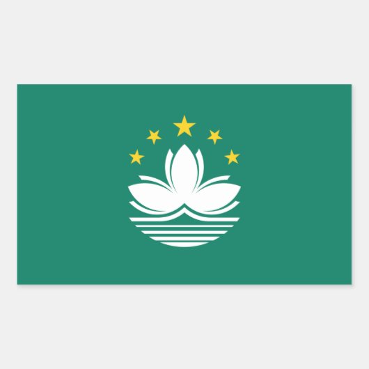 Sticker Rectangulaire Drapeau Macao/Macao. Chine/chinois (Devant)