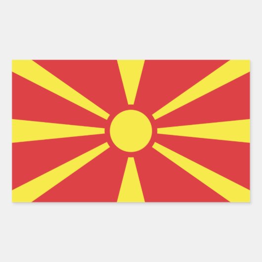 Sticker Rectangulaire Drapeau macédonien, Drapeau de Macédoine du Nord (Devant)