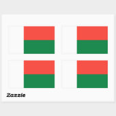 Sticker Rectangulaire Drapeau Madagascar (Feuille)