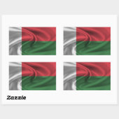 Sticker Rectangulaire Drapeau Madagascar (Feuille)