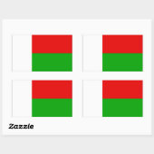 Sticker Rectangulaire Drapeau Madagascar (Feuille)