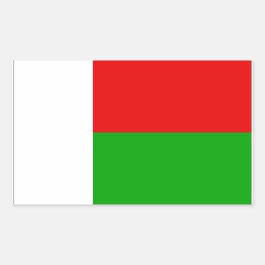Sticker Rectangulaire Drapeau Madagascar (Devant)
