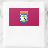 Sticker Rectangulaire Drapeau Madrid Espagne (Ville) (Sac)