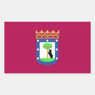 Sticker Rectangulaire Drapeau Madrid Espagne (Ville)