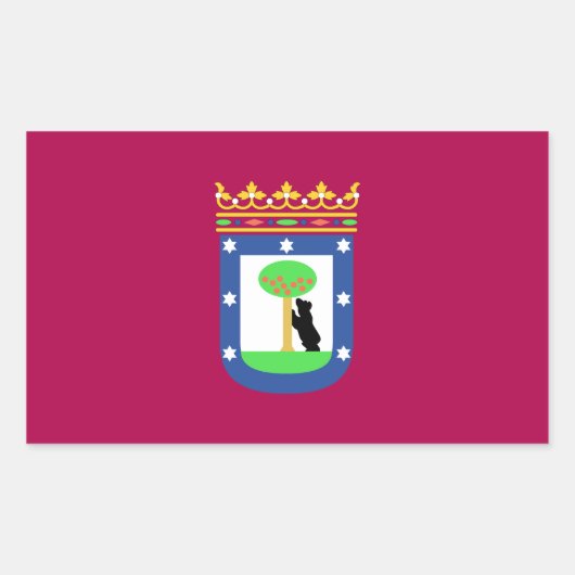 Sticker Rectangulaire Drapeau Madrid Espagne (Ville) (Devant)