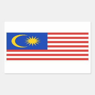 Sticker Rectangulaire Drapeau Malaisie/Malaisie/Malaisie