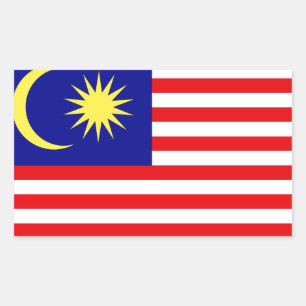 Sticker Rectangulaire Drapeau malaisien