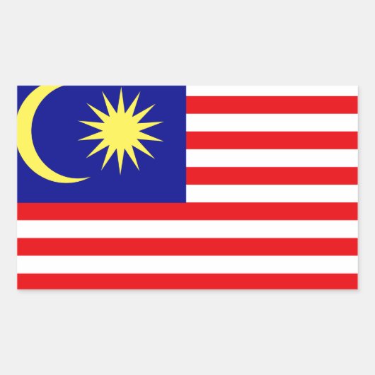 Sticker Rectangulaire Drapeau malaisien (Devant)