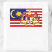 Sticker Rectangulaire Drapeau malaisien et armoiries, Drapeau de Malaisi (Sac)