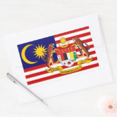 Sticker Rectangulaire Drapeau malaisien et armoiries, Drapeau de Malaisi (Enveloppe)