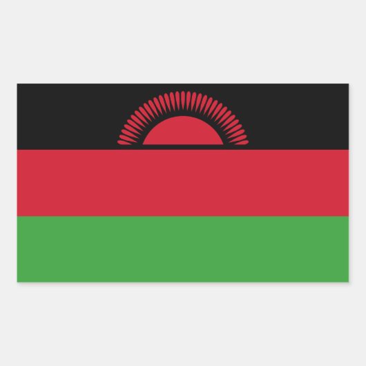 Sticker Rectangulaire Drapeau Malawi/Malawi (Devant)