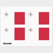 Sticker Rectangulaire Drapeau Malte/Malte (Feuille)