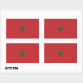 Sticker Rectangulaire Drapeau Maroc (Feuille)