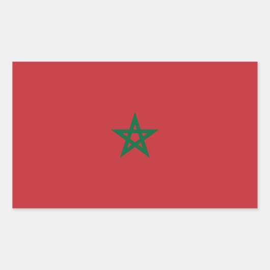 Sticker Rectangulaire Drapeau Maroc (Devant)