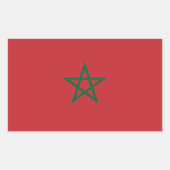 Sticker Rectangulaire Drapeau Maroc (Devant)