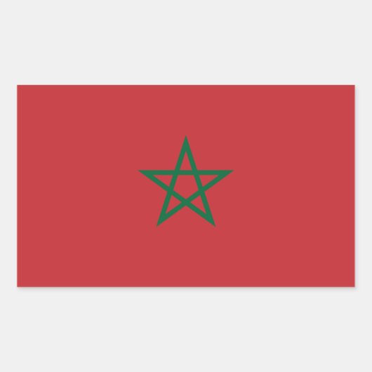 Sticker Rectangulaire Drapeau Maroc (Devant)