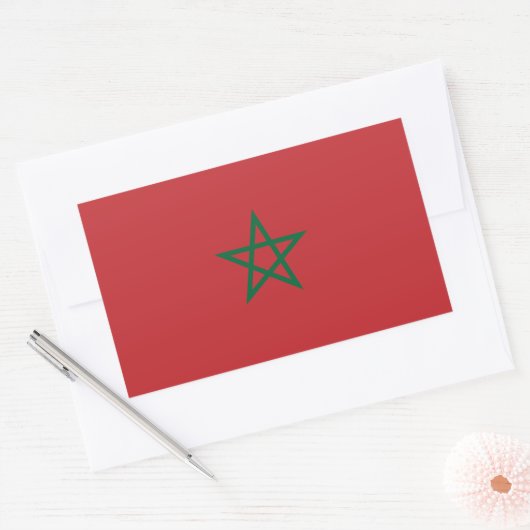 Sticker Rectangulaire Drapeau Maroc (Enveloppe)