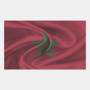 Sticker Rectangulaire Drapeau Maroc