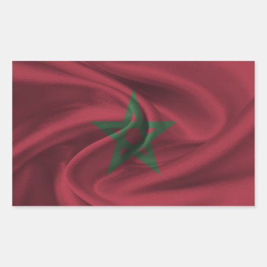 Sticker Rectangulaire Drapeau Maroc (Devant)