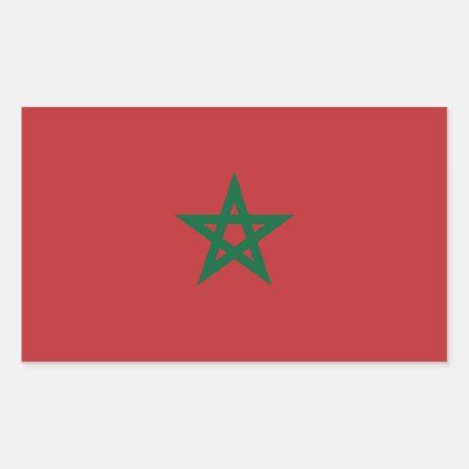 Sticker Rectangulaire Drapeau marocain (Devant)