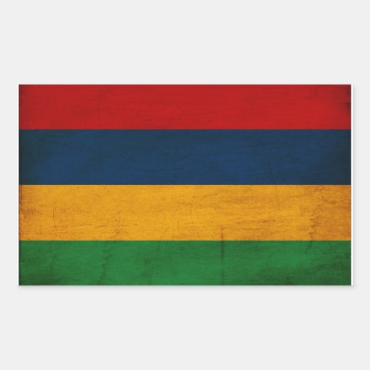 Sticker Rectangulaire Drapeau Maurice (Devant)