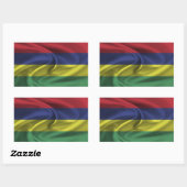 Sticker Rectangulaire Drapeau Maurice (Feuille)