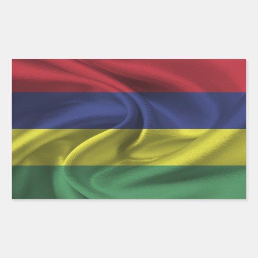 Sticker Rectangulaire Drapeau Maurice (Devant)